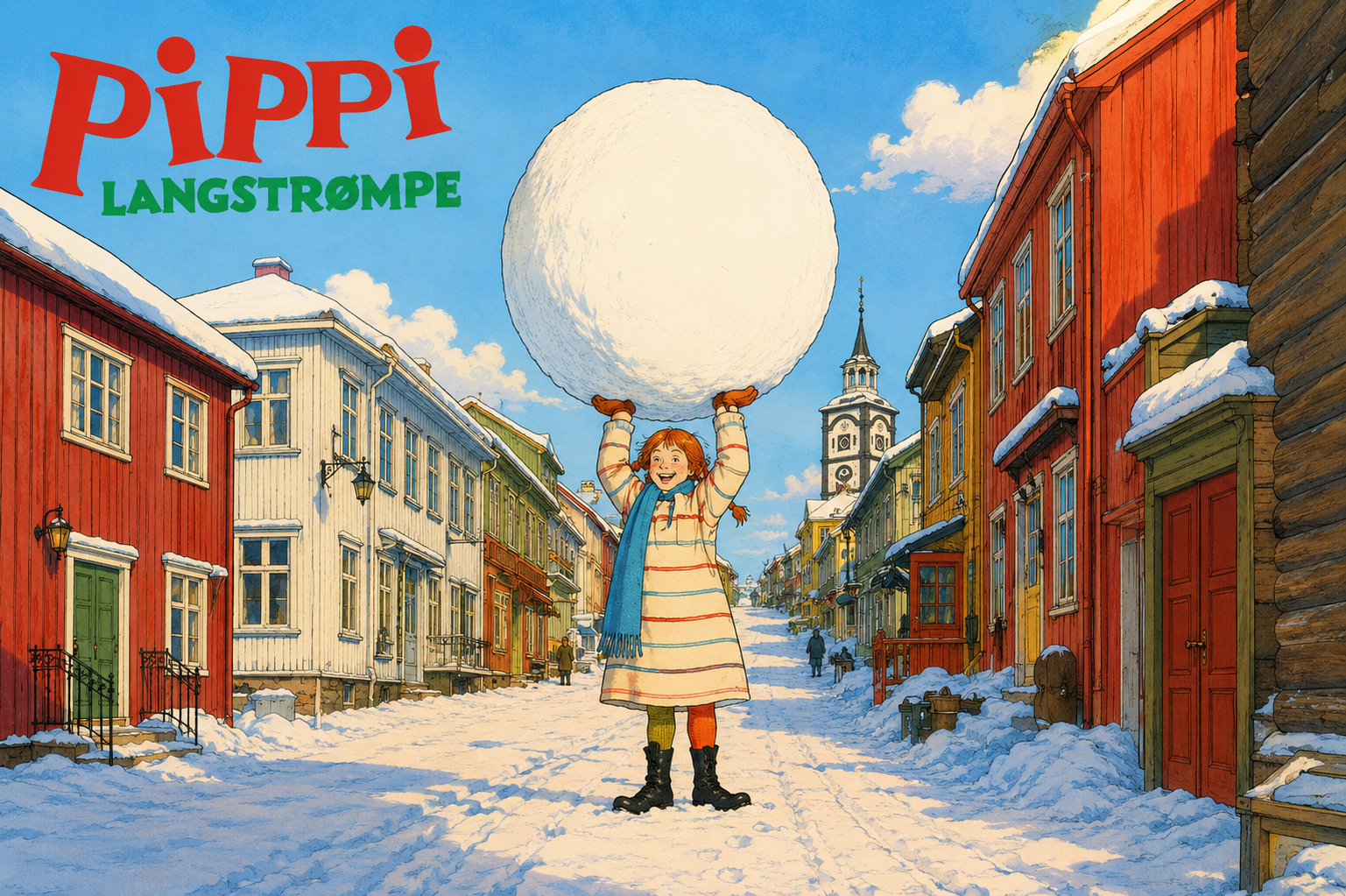 Pippi feirer jul – Snøballscenen